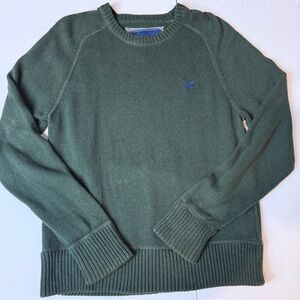American Eagle Outfitters Men's Forest Green Crewneck Sweater - Medium